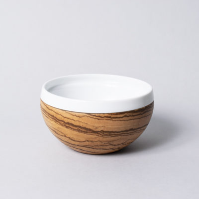 bol en porcelaine de limoges et bois précieux